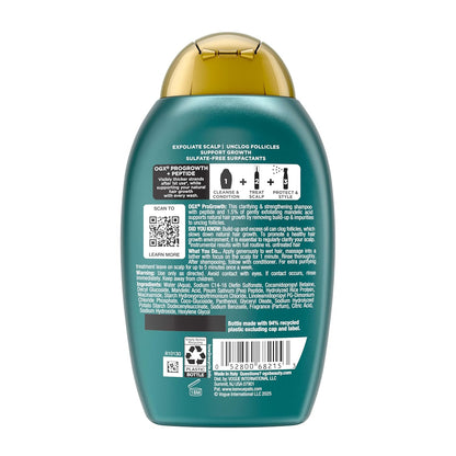 OGX ProGrowth + Peptide Clarifying Shampoo – Calming Scalp Treatment for a Weekly Wind-Down Routine
