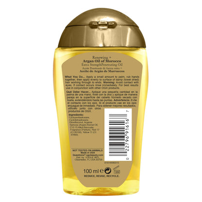 OGX Renewing Argan Oil of Morocco Hair Oil – Valentine's Day Self-Care and Gifting Hair Treatment, 3.3 Fl Oz Penetrating Serum