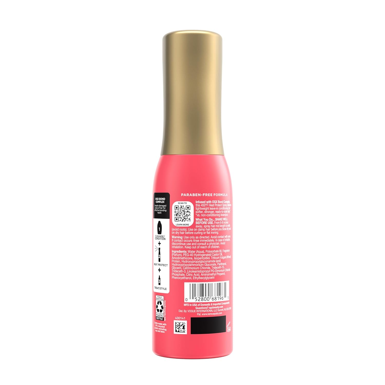 OGX Repair & Protect 450°F Heat Mist – Pampering Housewarming Gift for the Hair-Care Lover, 6.5 fl oz