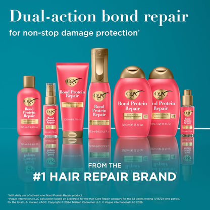 OGX Repair & Protect Bond Shampoo – Streamlined Shower Essential for Color-Treated Hair, Clean Formula 13 fl oz