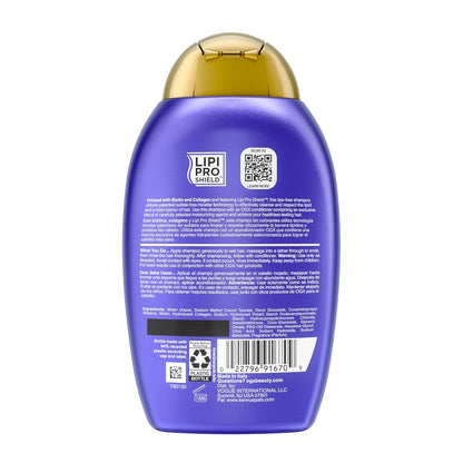 OGX Thick & Full Biotin & Collagen Volumizing Shampoo – Valentine's Day Self-Care Gift Set Base for Her, 13 fl oz