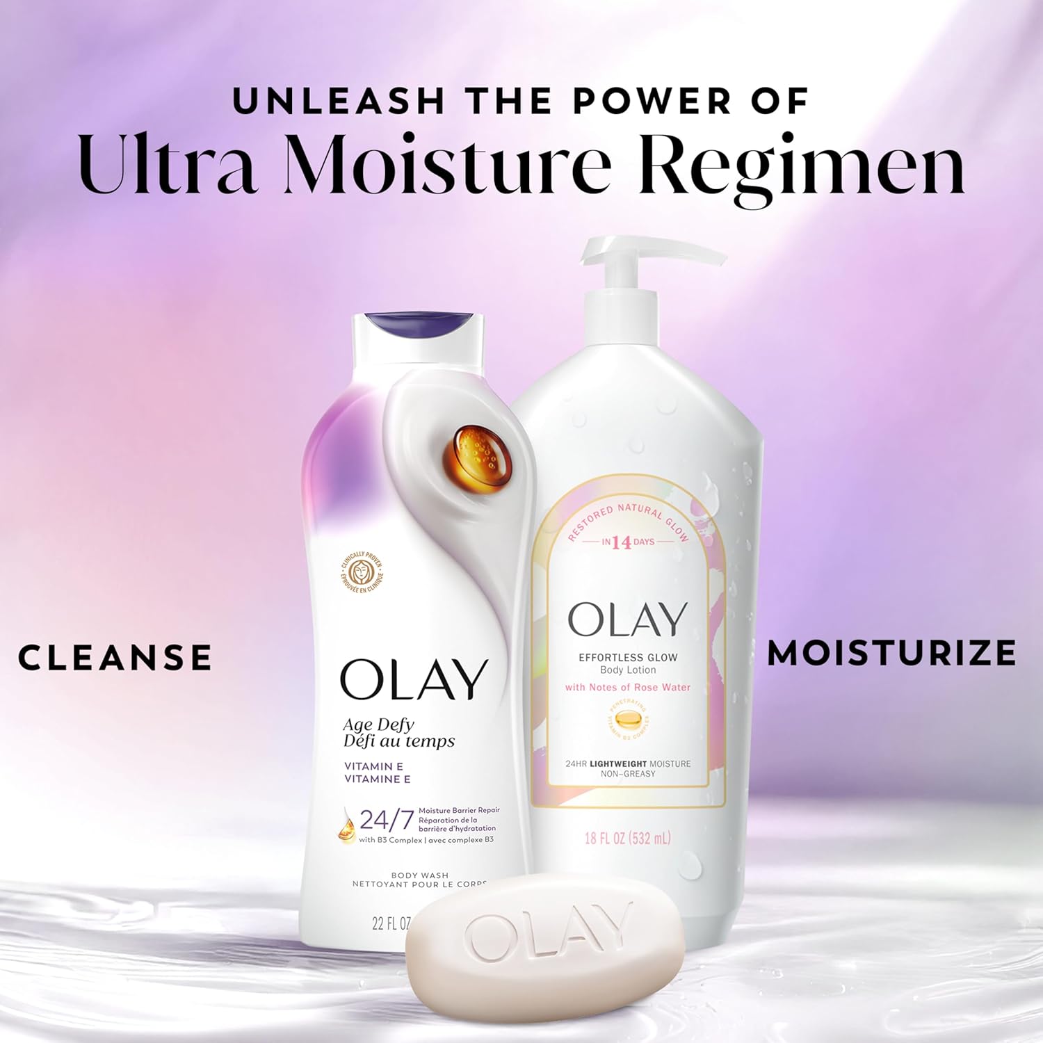Olay Gentle Body Wash – Dermatologist-Recommended, Paraben-Free Daily Cleanser (Pack of 4)