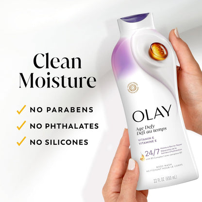 Olay Gentle Body Wash – Dermatologist-Recommended, Paraben-Free Daily Cleanser (Pack of 4)