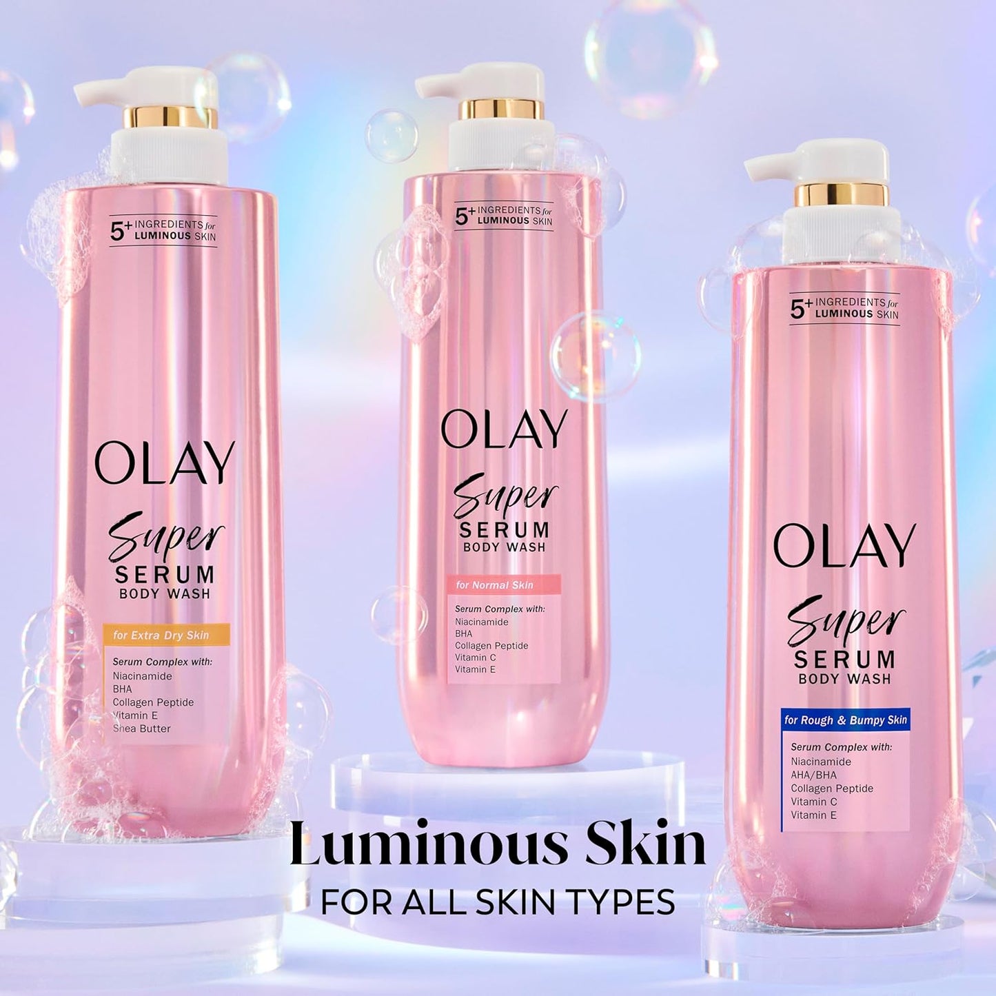 Olay Super Serum Body Wash for Families, Gentle Hydration & Clean Ingredients