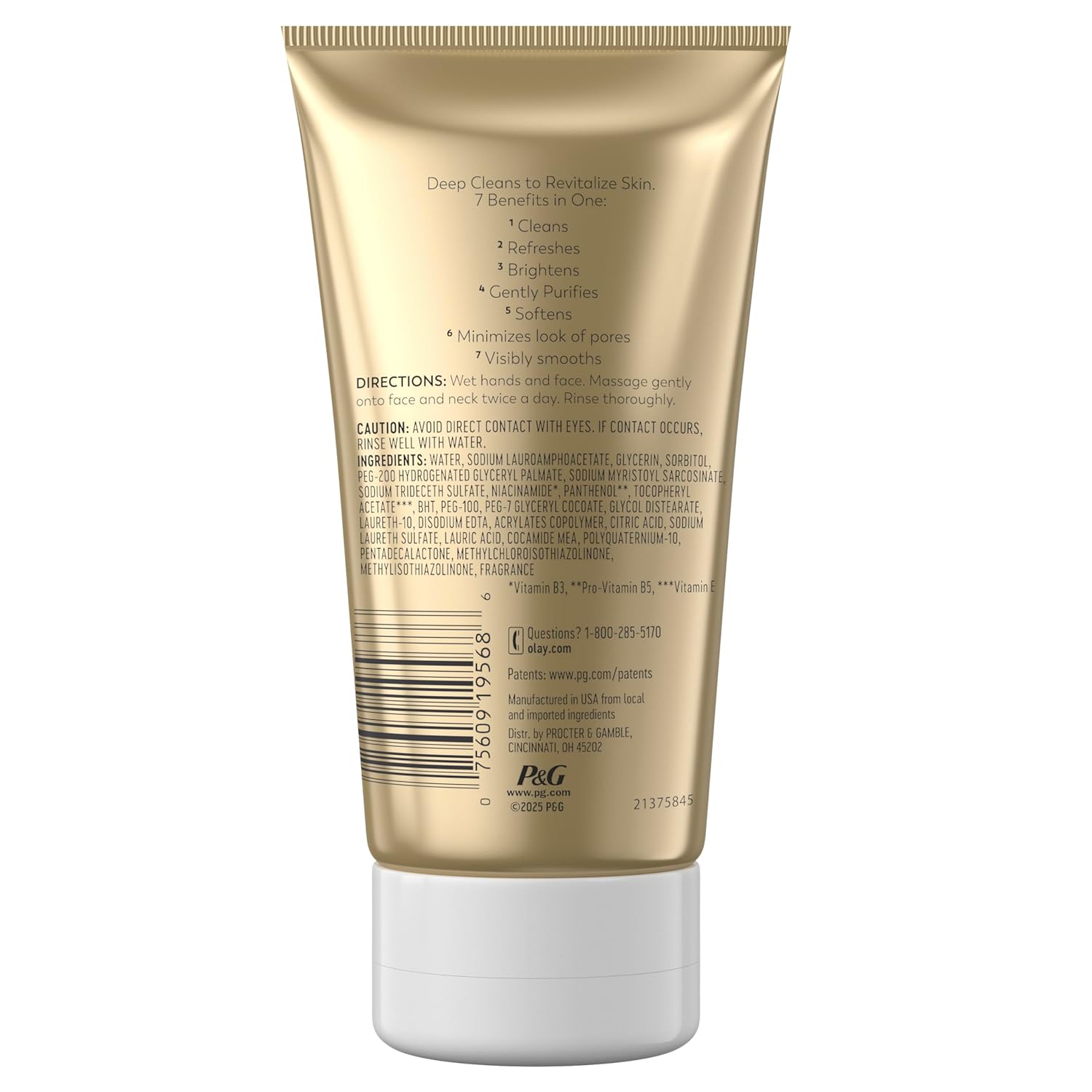 Olay Total Effects Facial Cleanser 3-Pack – Thoughtful Birthday Gift for Women's Daily Skincare
