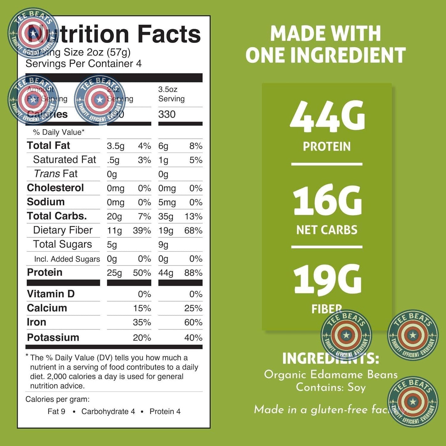 only 9g net carbs per 2oz serving for keto and diabetic compliance