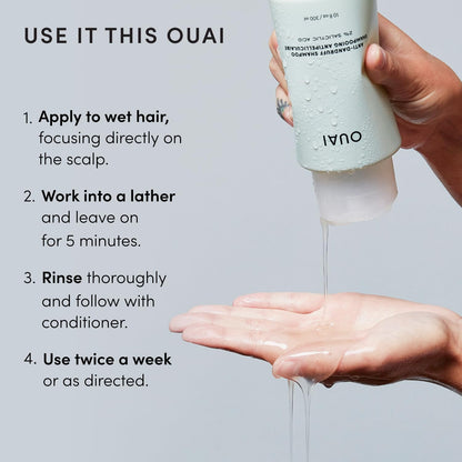 OUAI Anti Dandruff Shampoo – Premium Sulfate-Free Therapy for Curated Vanity Counters, 10 Fl Oz