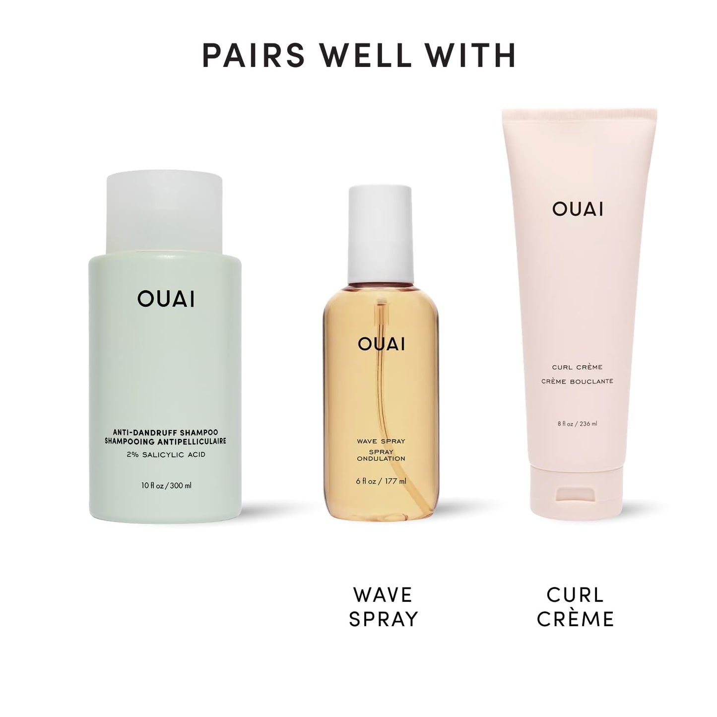 OUAI Anti Dandruff Shampoo – Premium Sulfate-Free Therapy for Curated Vanity Counters, 10 Fl Oz