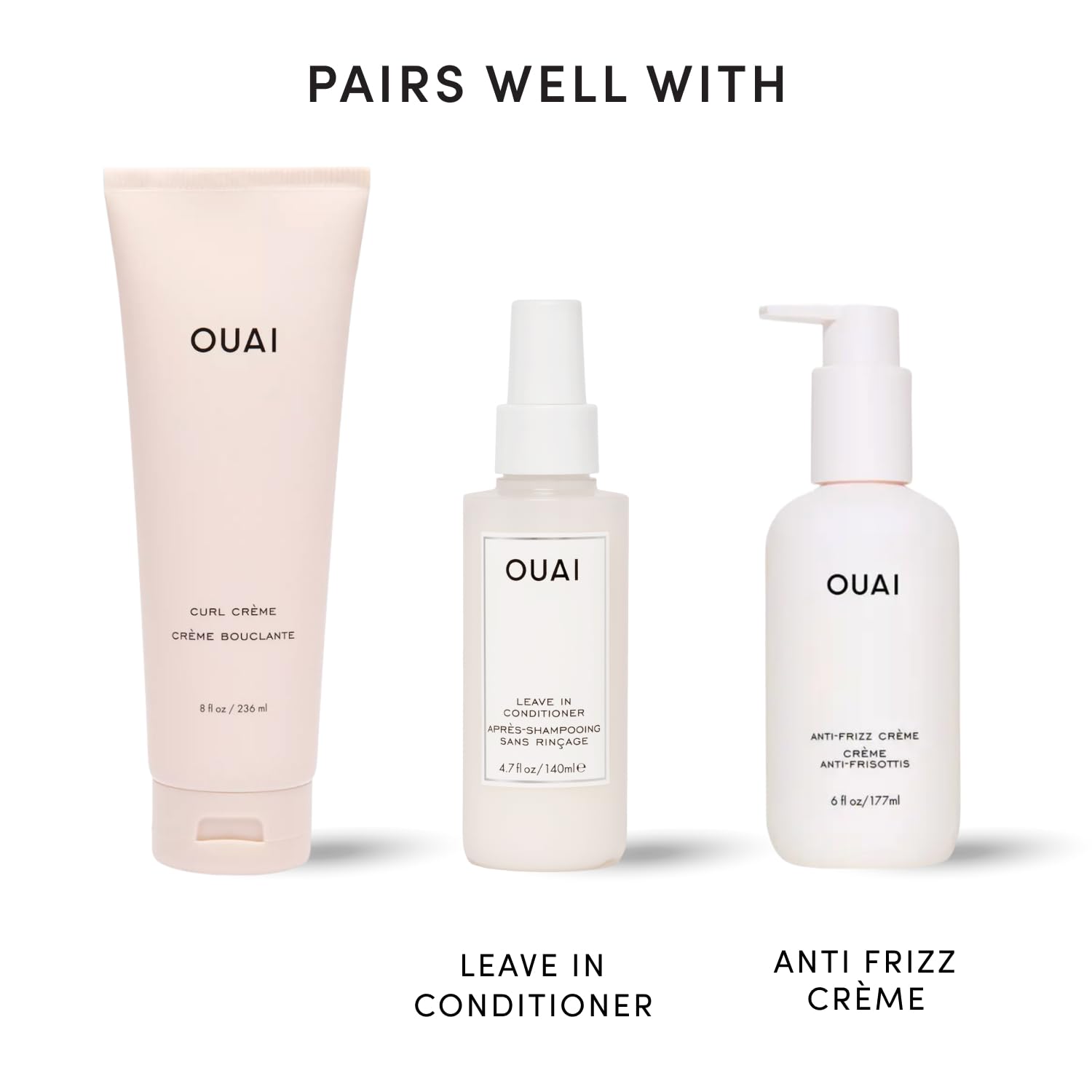 OUAI Curl Cream - Non-Crunchy Defining Cream with Chia Oil, Mindful Curly Hair Care for the Bath Counter