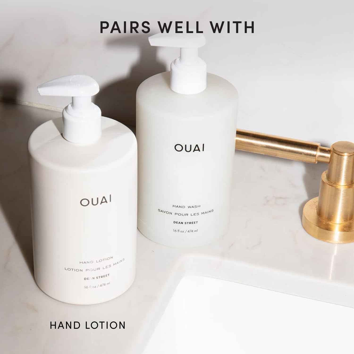 OUAI Hand Wash, Dean Street - High-End Moisturizing Hand Cleanser for Master Bath Retreat, Oils-Infused Luxury Formula