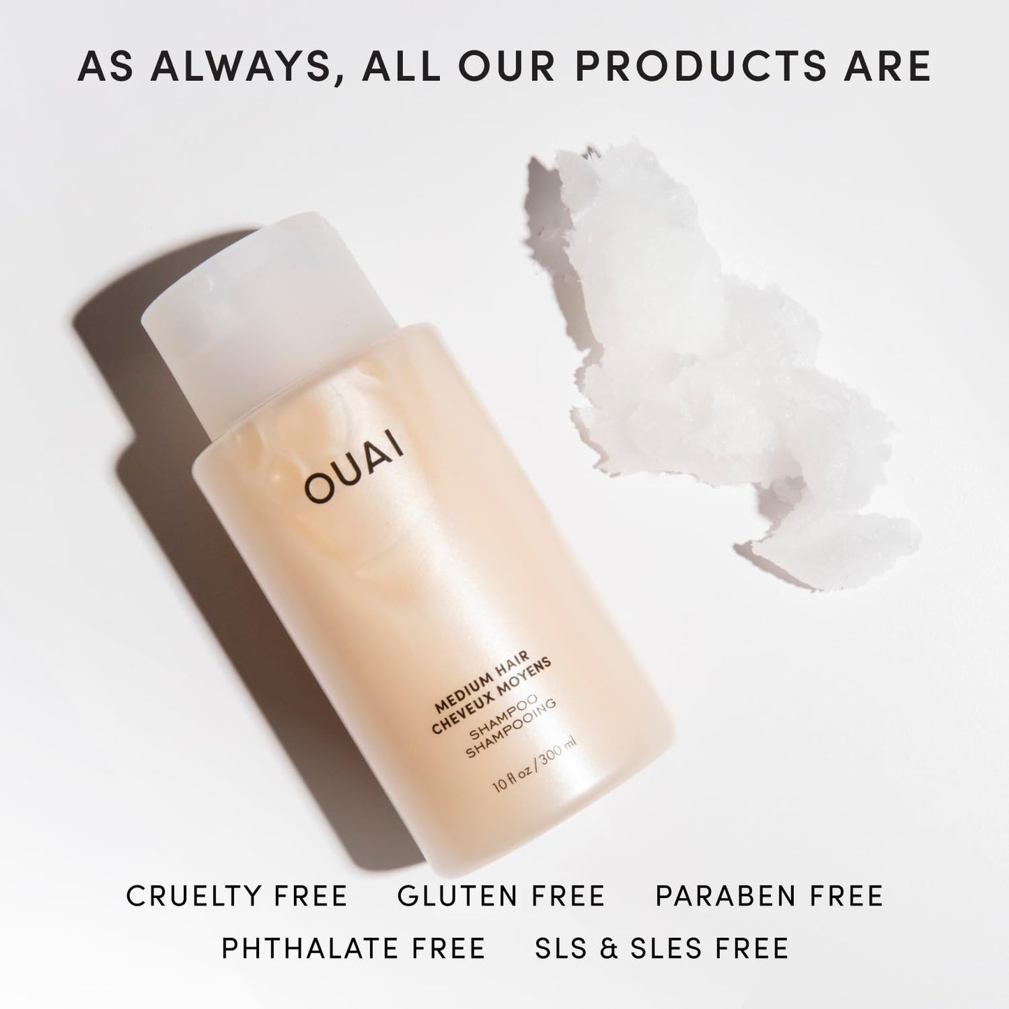 OUAI Medium Hair Shampoo - Aromatherapy Haircare Ritual with Italian Lemon and Jasmine for Stress Relief