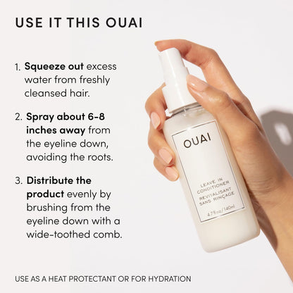 OUAI Multi-Tasking Hair Spray – Clean Design Heat Protectant That Replaces Three Separate Products