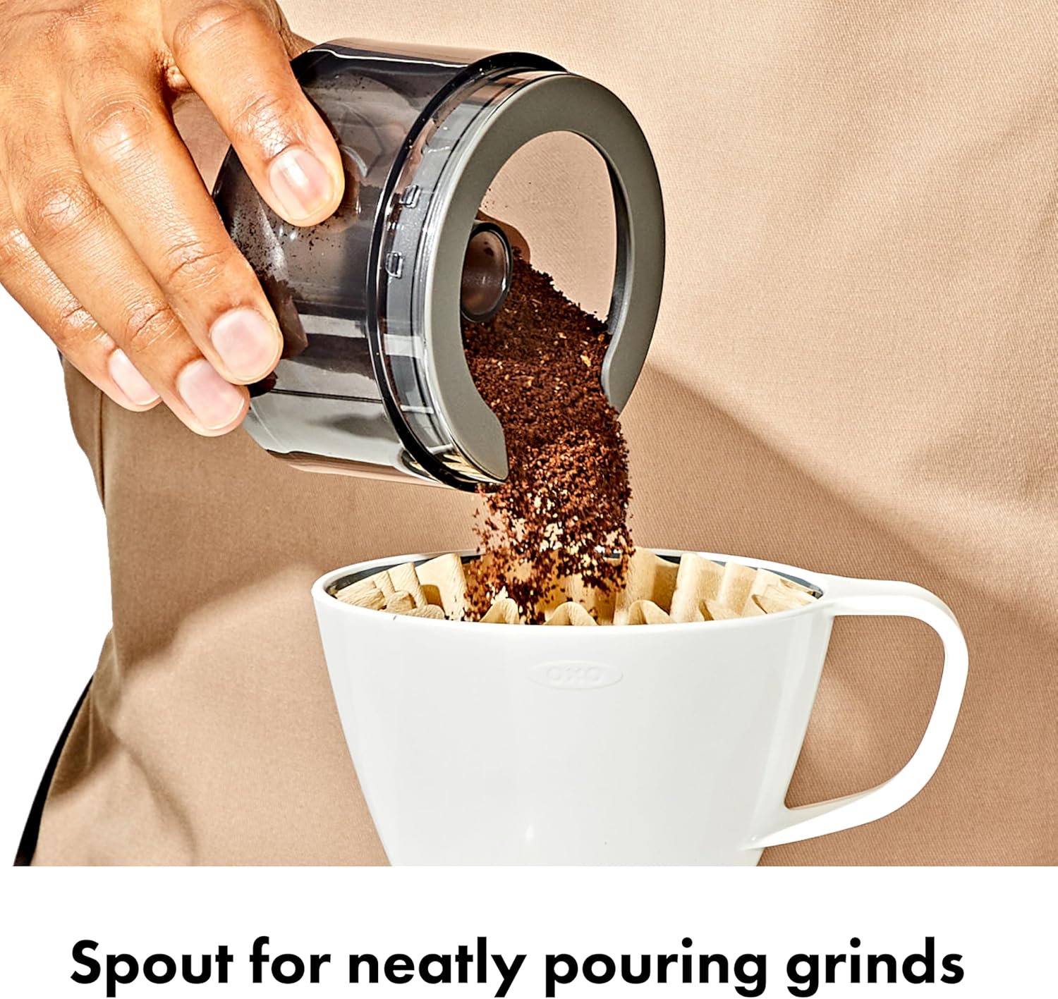 OXO Brew Compact Conical Burr Coffee Grinder – Quiet Bean Grinder for Remote Work Setup, Consistent Daily Brewing