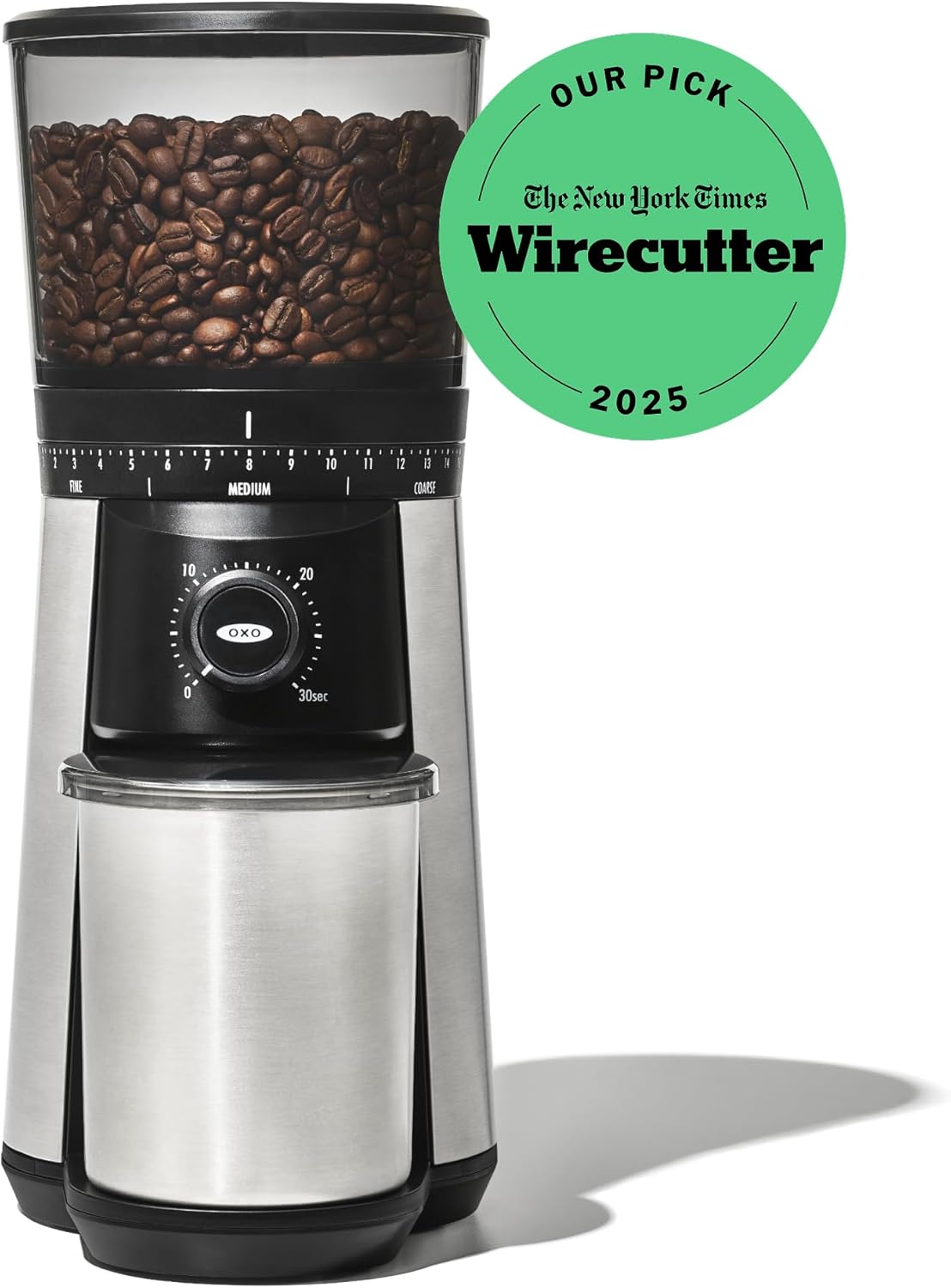OXO Brew Minimalist Coffee Grinder – Clutter-Free Countertop Burr Mill in Storm Blue
