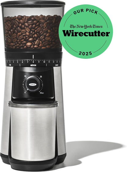 OXO Brew Minimalist Coffee Grinder – Clutter-Free Countertop Burr Mill in Storm Blue