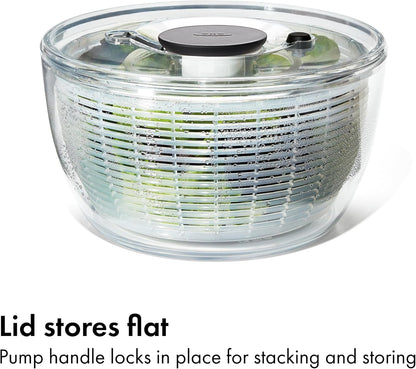 OXO Good Grips Salad Spinner | Practical Holiday Gift for the Home Cook Who Has Everything | One-Touch Greens Dryer