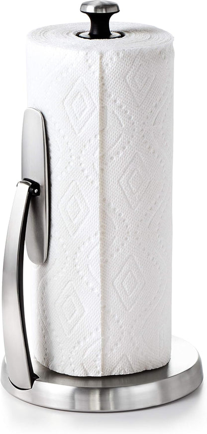 OXO Good Grips SimplyTear Paper Towel Holder Countertop – Stay-Focused Kitchen Tool That Eliminates Two-Handed Roll Hunting