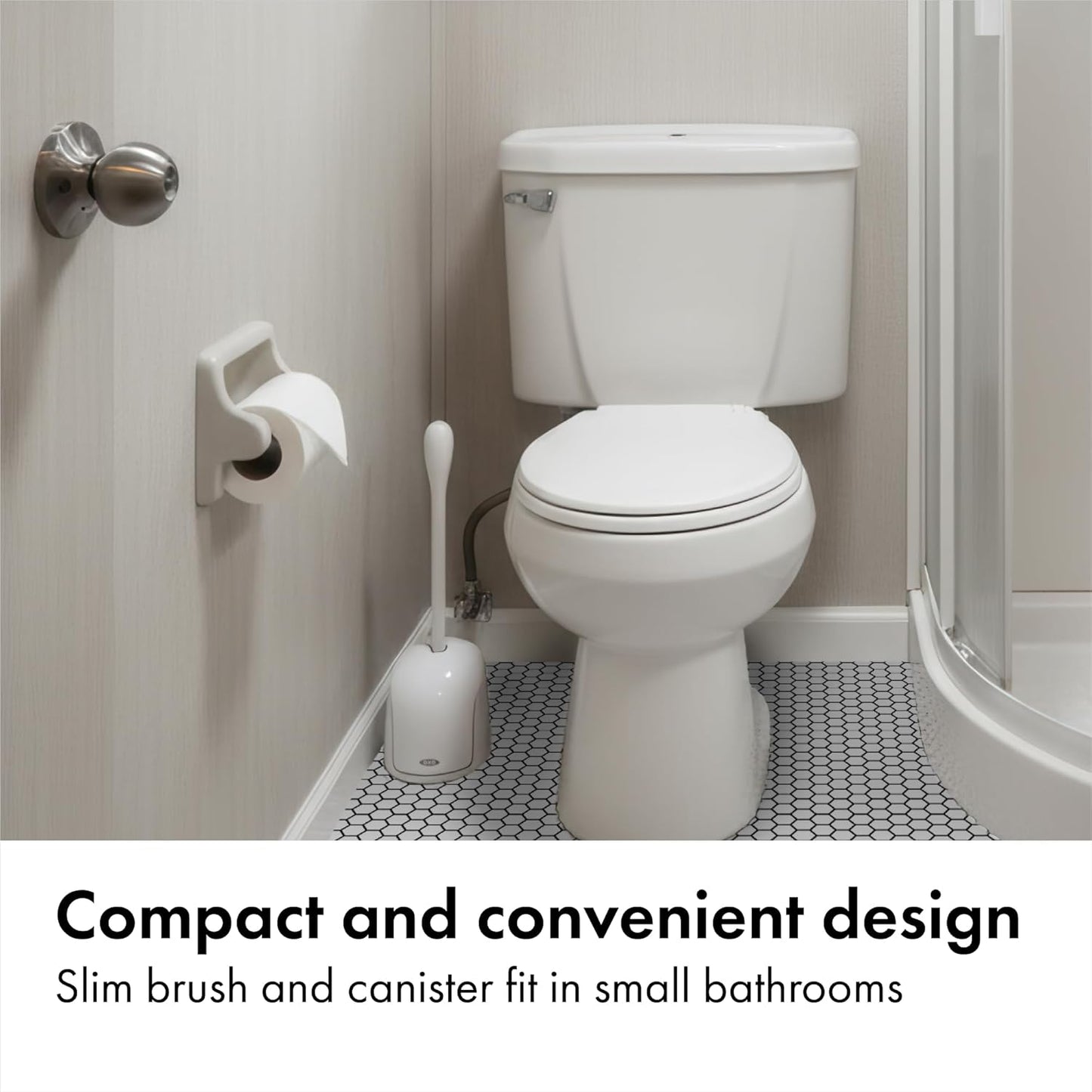 OXO Good Grips Toilet Brush Set – Thoughtful Bathroom Upgrade Gift for Couples and First Time Buyers