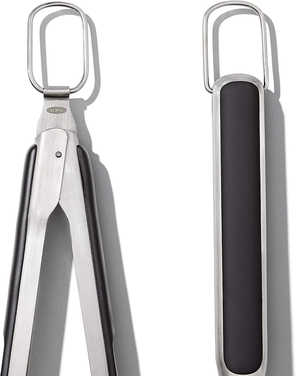 OXO Stainless Steel BBQ Tongs and Turner – Secure, Non-Slip Handles for Wet and Greasy Hands