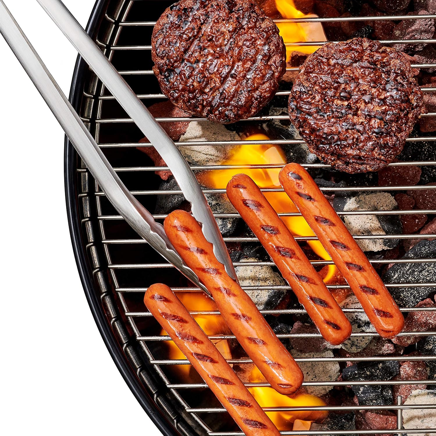 OXO Stainless Steel BBQ Tongs and Turner – Secure, Non-Slip Handles for Wet and Greasy Hands