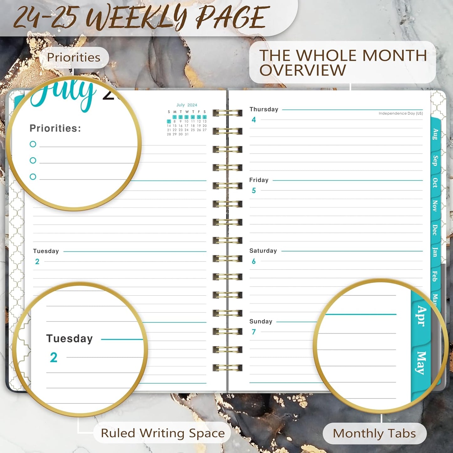 PAPERIAN 2024 Planner – New Year Gift for Professionals, Premium Hardcover Daily Planner