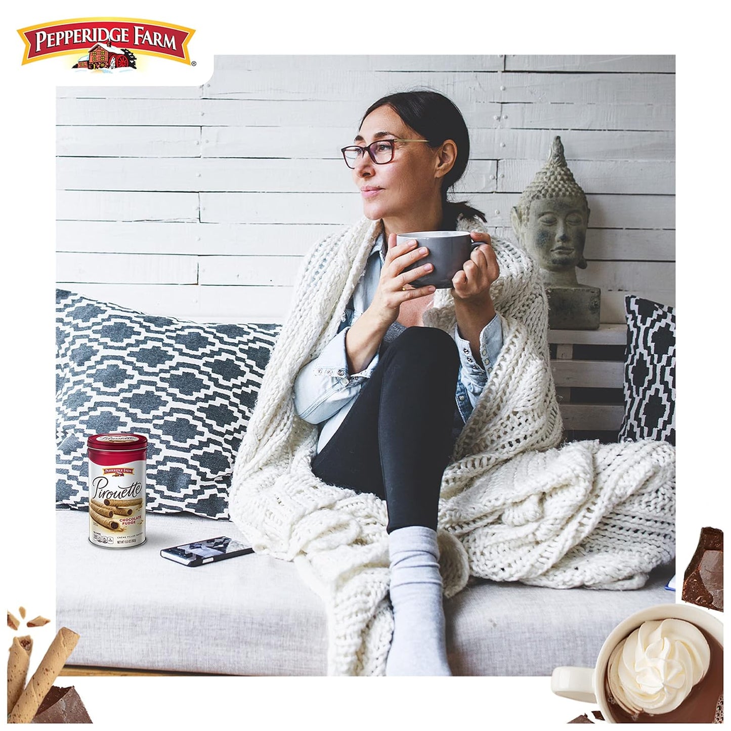 Pepperidge Farm Pirouette Rolled Wafers - Eye-Catching Canister for the Baking Pantry and Dessert Plating Station