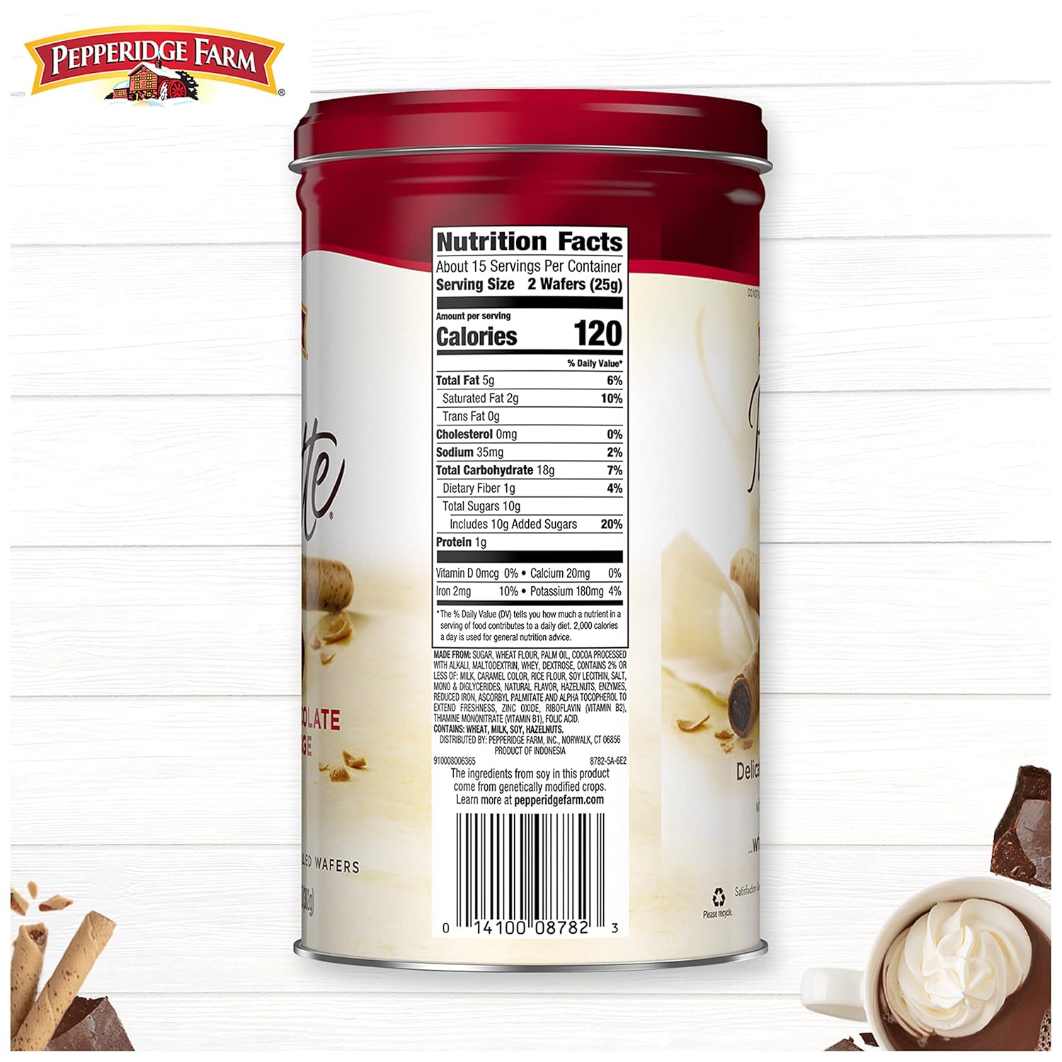 Pepperidge Farm Pirouette Rolled Wafers - Eye-Catching Canister for the Baking Pantry and Dessert Plating Station