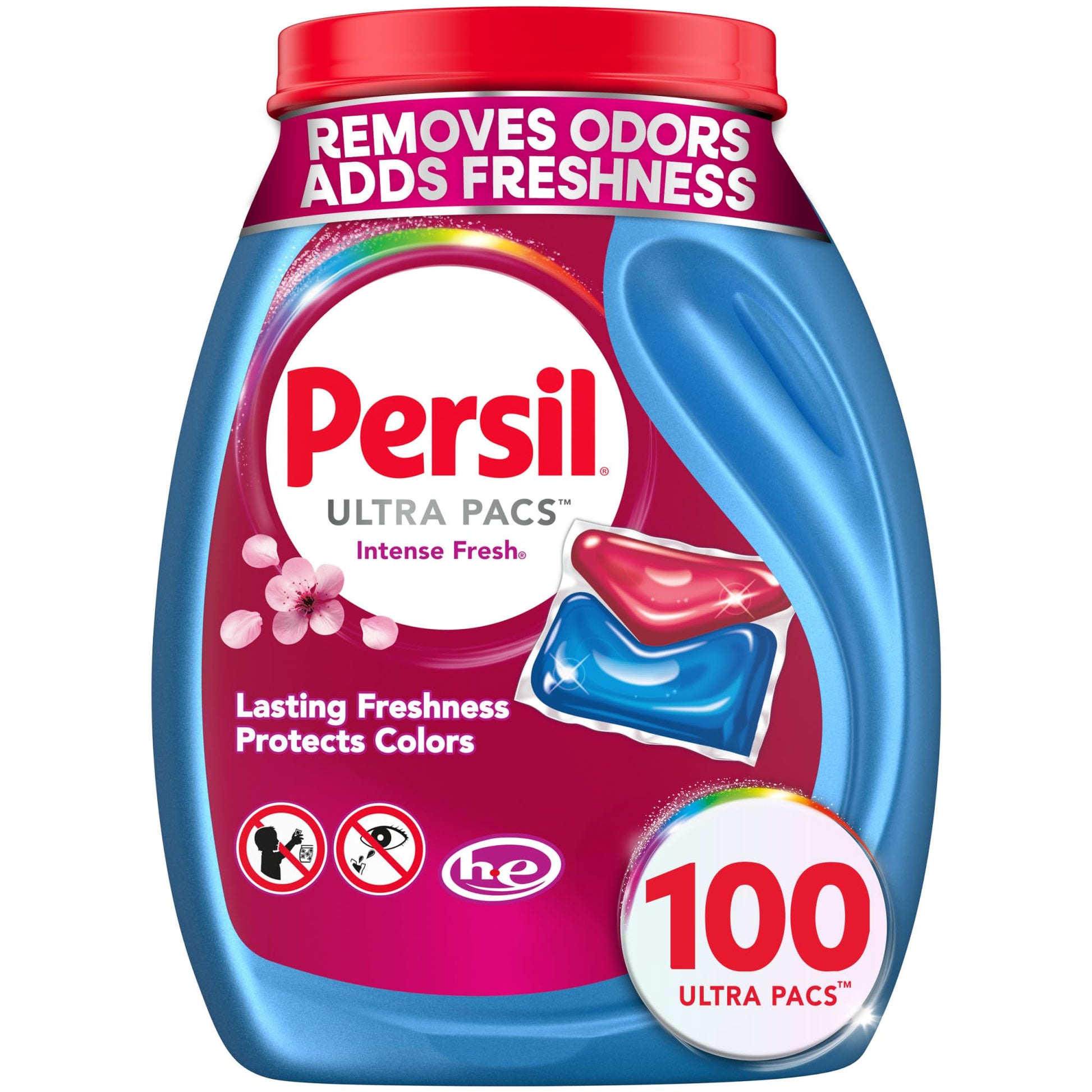 Persil Ultra Pacs Intense Fresh Laundry Detergent – Stress-Relieving Fresh Laundry for Home Laundry Room, Mindful Everyday Clean 100 Count