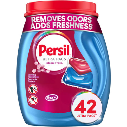 Persil Ultra Pacs Intense Fresh Laundry Detergent – Stress-Relieving Fresh Laundry for Home Laundry Room, Mindful Everyday Clean 100 Count