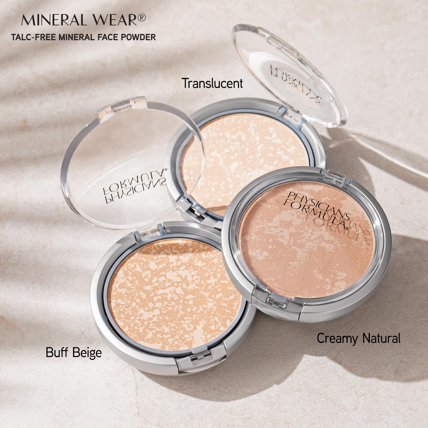 Physicians Formula Mineral Wear Face Powder – Space-Saving All-in-One Compact, Built-In Mirror Mineral Powder for Clean Counters