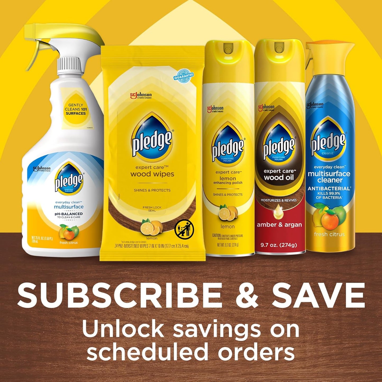 Pledge Multi-Surface Antibacterial Spray – Designer-Friendly Cleaner for Stainless Steel, Glass, and Stone Finishes