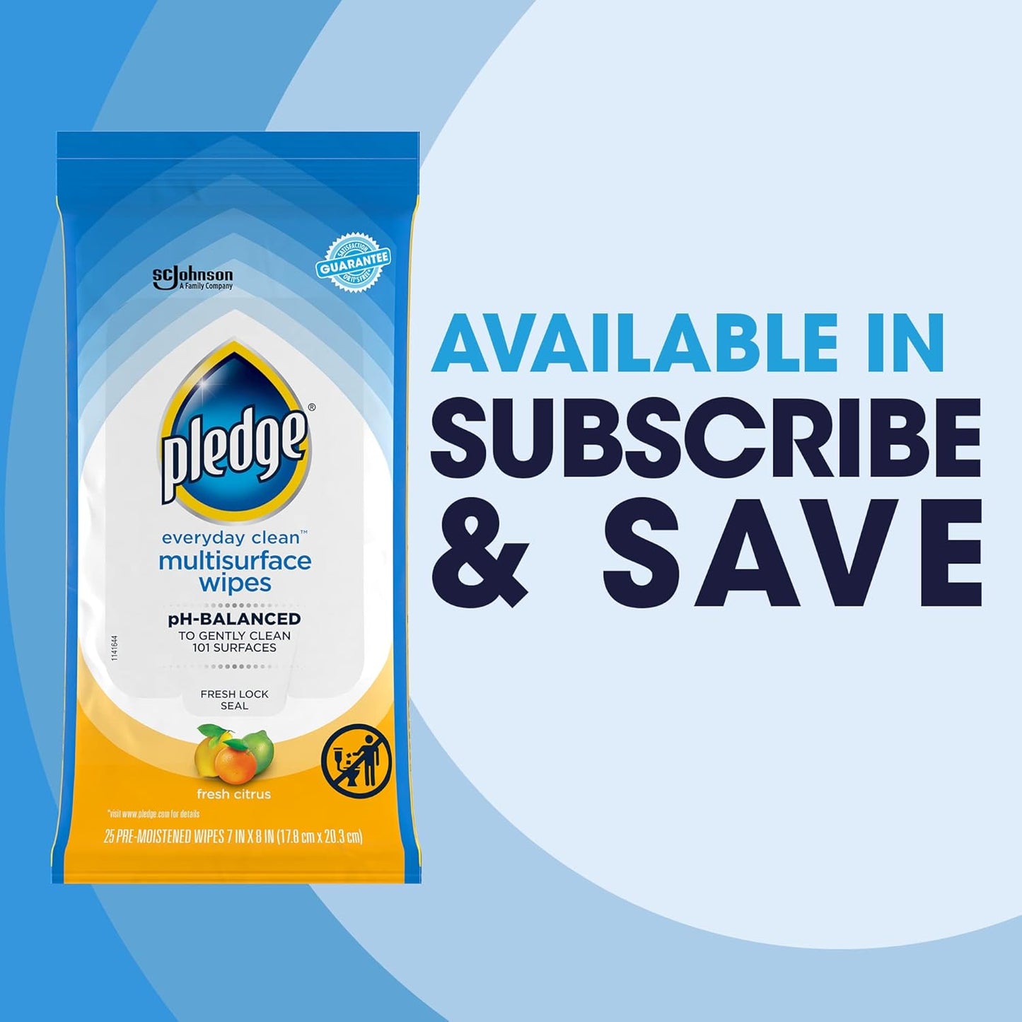 Pledge Multisurface Cleaning Wipes – Dining Room Surface Care for Styled Interiors, 100-Count Bulk Pack
