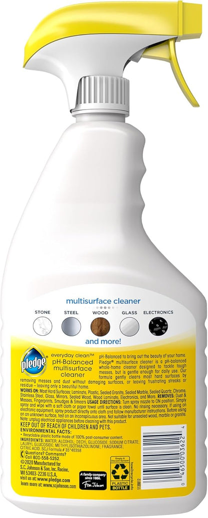 Pledge pH-Balanced Multisurface Cleaner – Fast Streak-Free Care That Keeps Your Workspace Camera-Ready