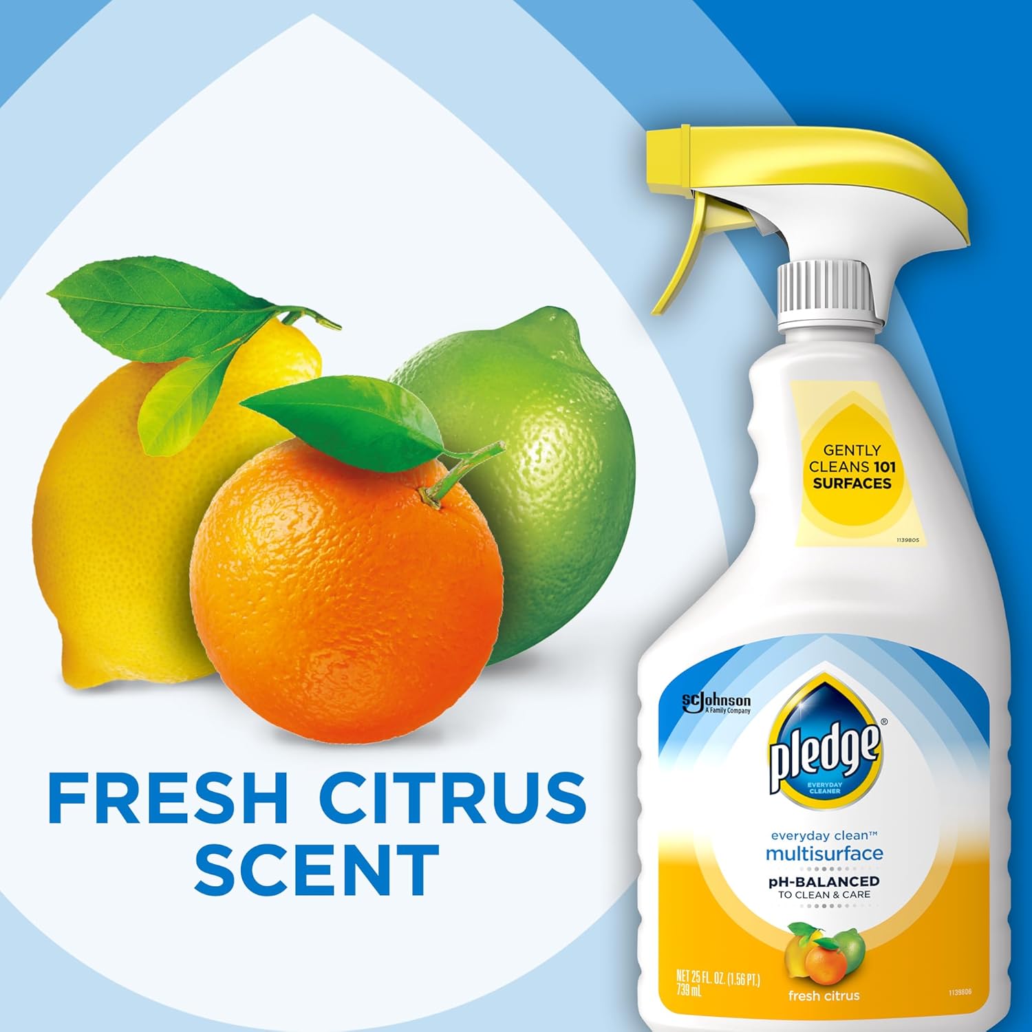 Pledge pH-Balanced Multisurface Cleaner – Fast Streak-Free Care That Keeps Your Workspace Camera-Ready
