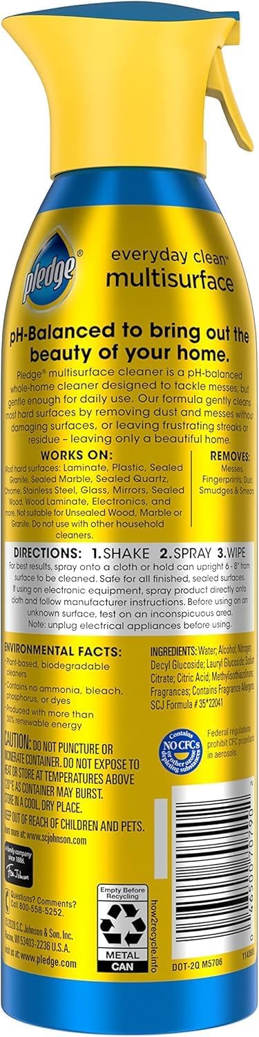 Pledge pH-Balanced Multisurface Spray for Neutral-Toned Homes, Effortless Daily Counter Wipe-Down