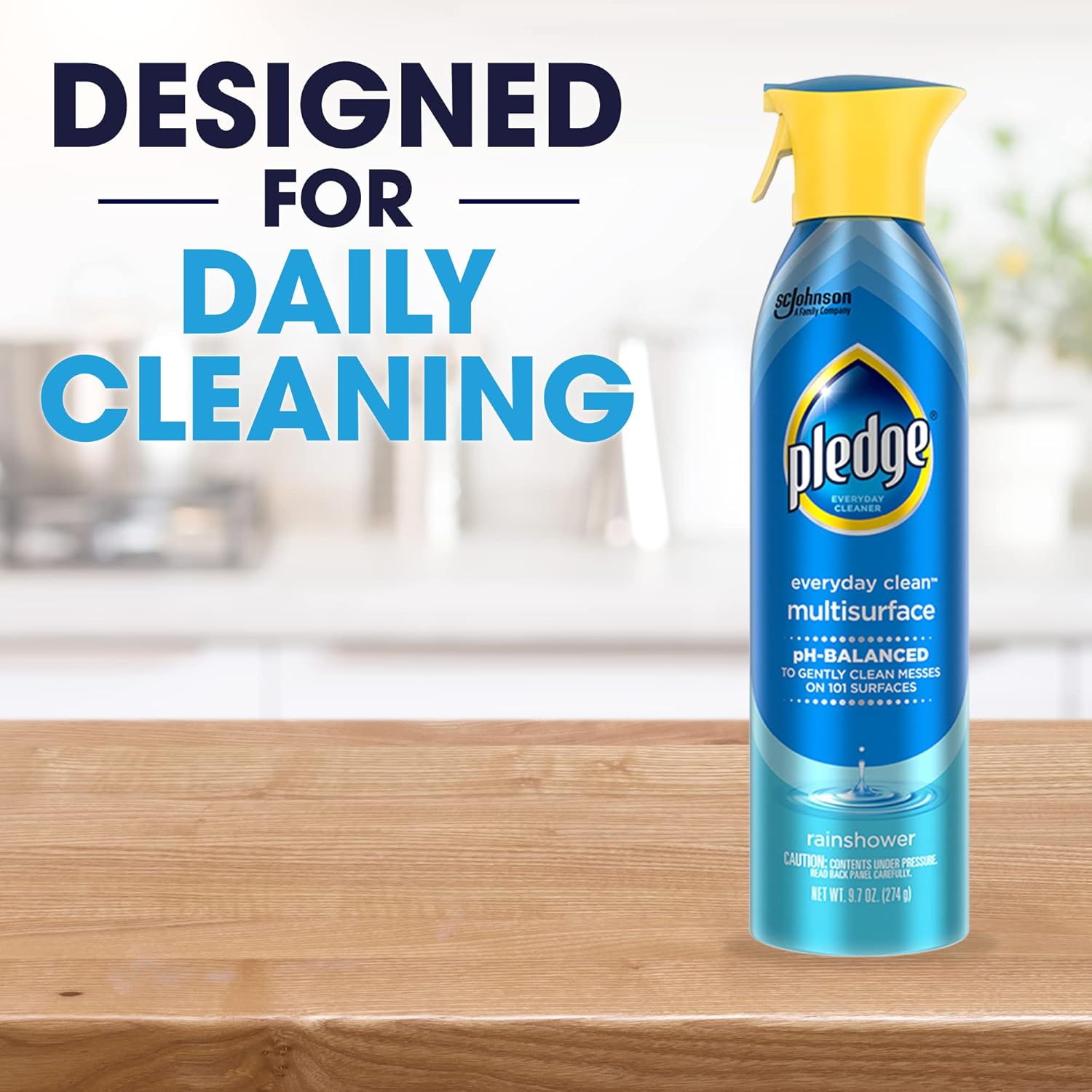 Pledge pH-Balanced Multisurface Spray for Neutral-Toned Homes, Effortless Daily Counter Wipe-Down