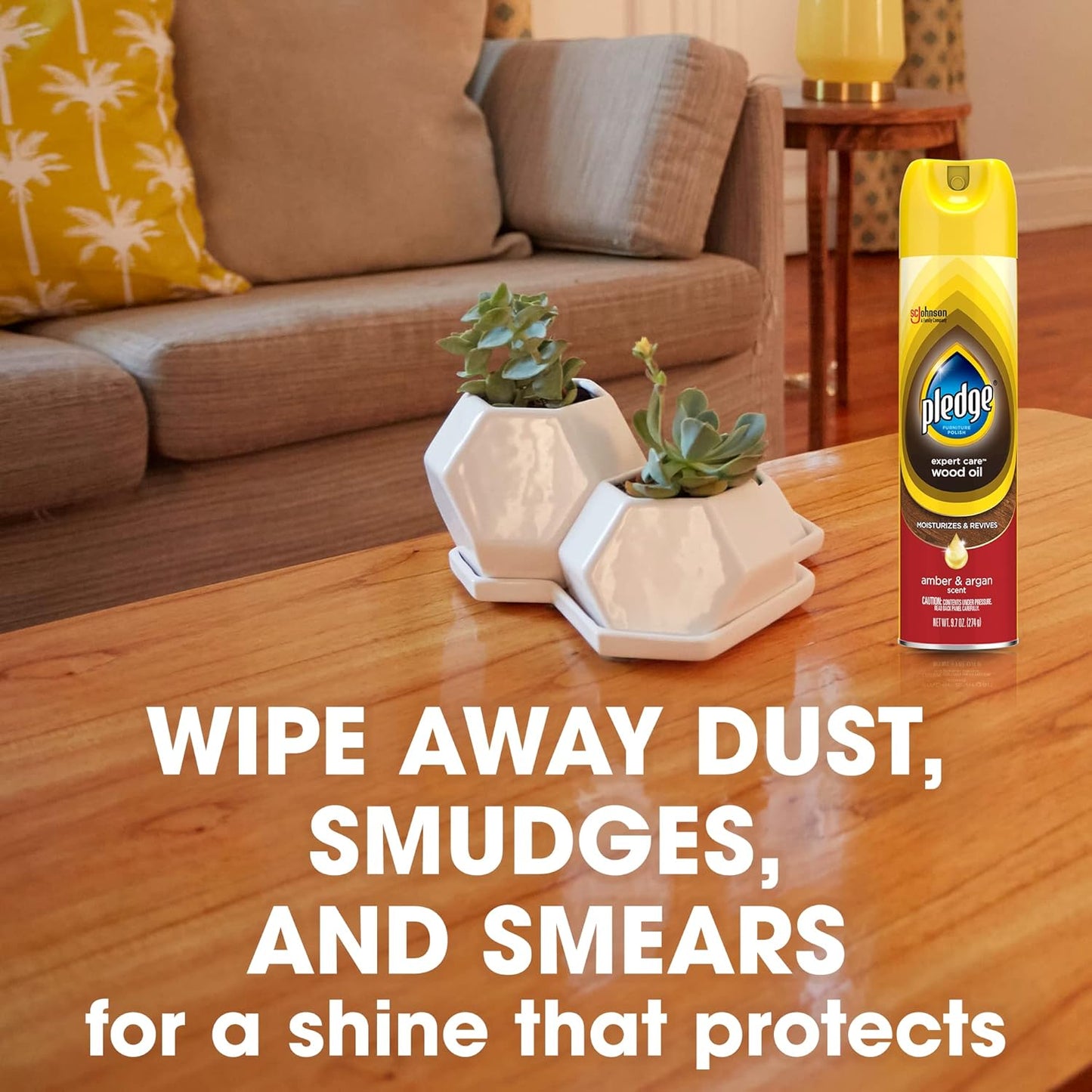 Pledge Reviving Wood Conditioner – Birthday Gift for Mom and Her Living Room Furniture, Sealed Wood and Leather Spray, 9.7oz