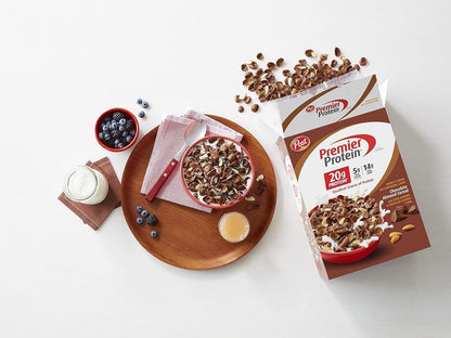 Post Premier Protein Chocolate Almond Cereal — Self-Care Breakfast Bowl with 20g Protein and Only 5g Sugar for Balanced Wellbeing
