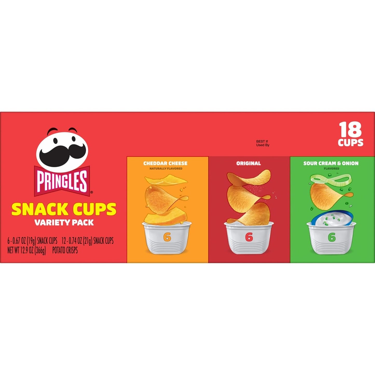 Pringles Variety Pack Snack Cups, 18 Count – Mess-Free Snacks for Backyard BBQs and Patio Parties