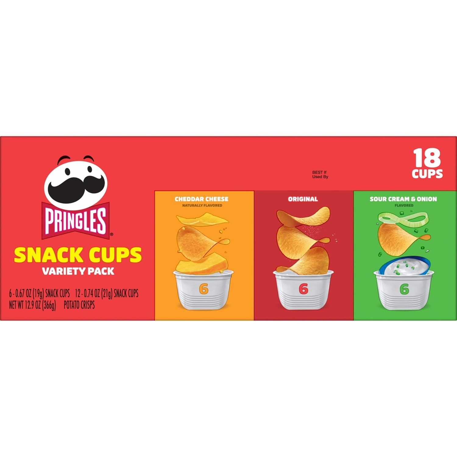 Pringles Variety Pack Snack Cups, 18 Count – Mess-Free Snacks for Backyard BBQs and Patio Parties