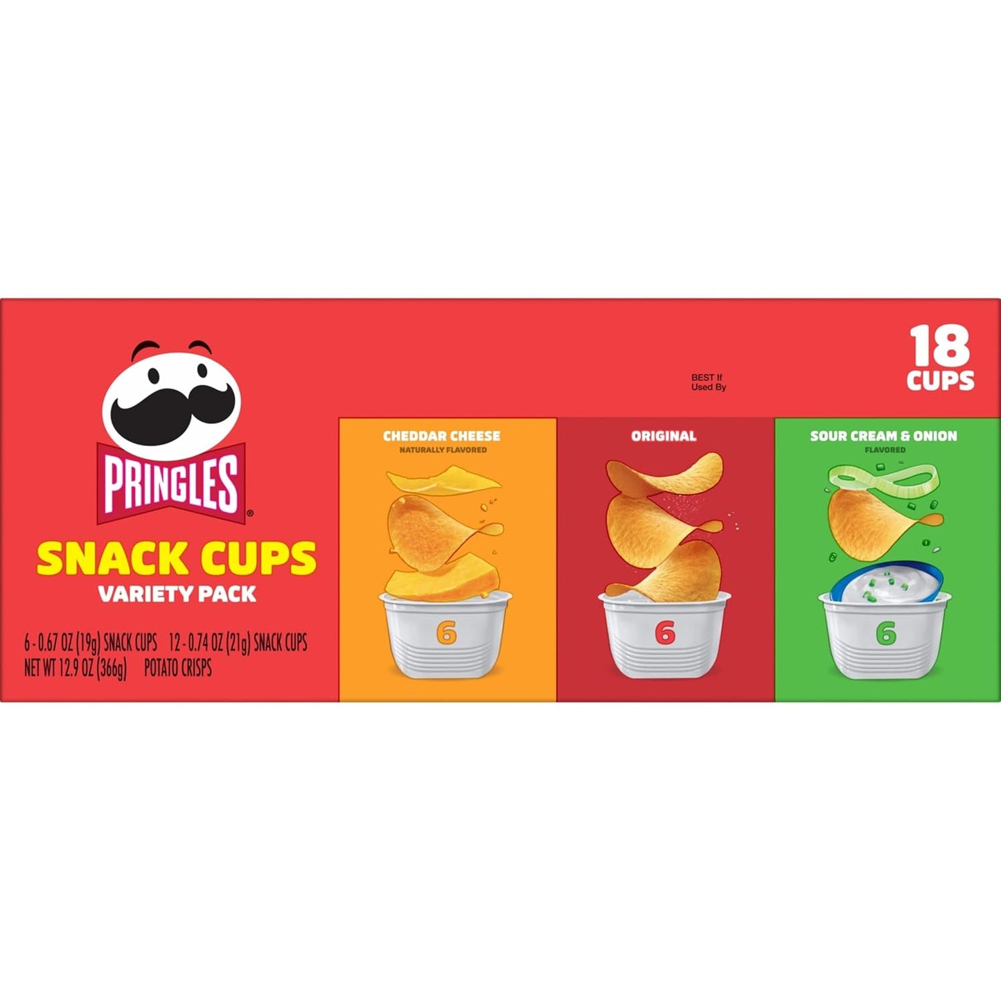Pringles Variety Pack Snack Cups, 18 Count – Mess-Free Snacks for Backyard BBQs and Patio Parties