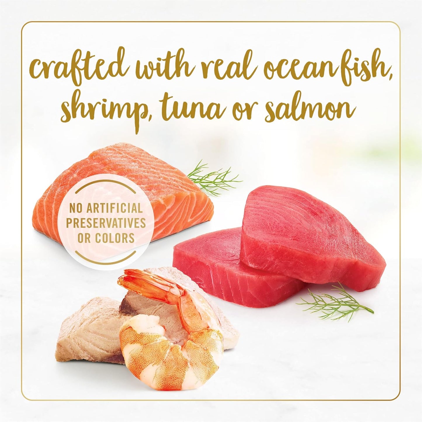 protein-rich grilled cuts of real seafood in light savory gravy