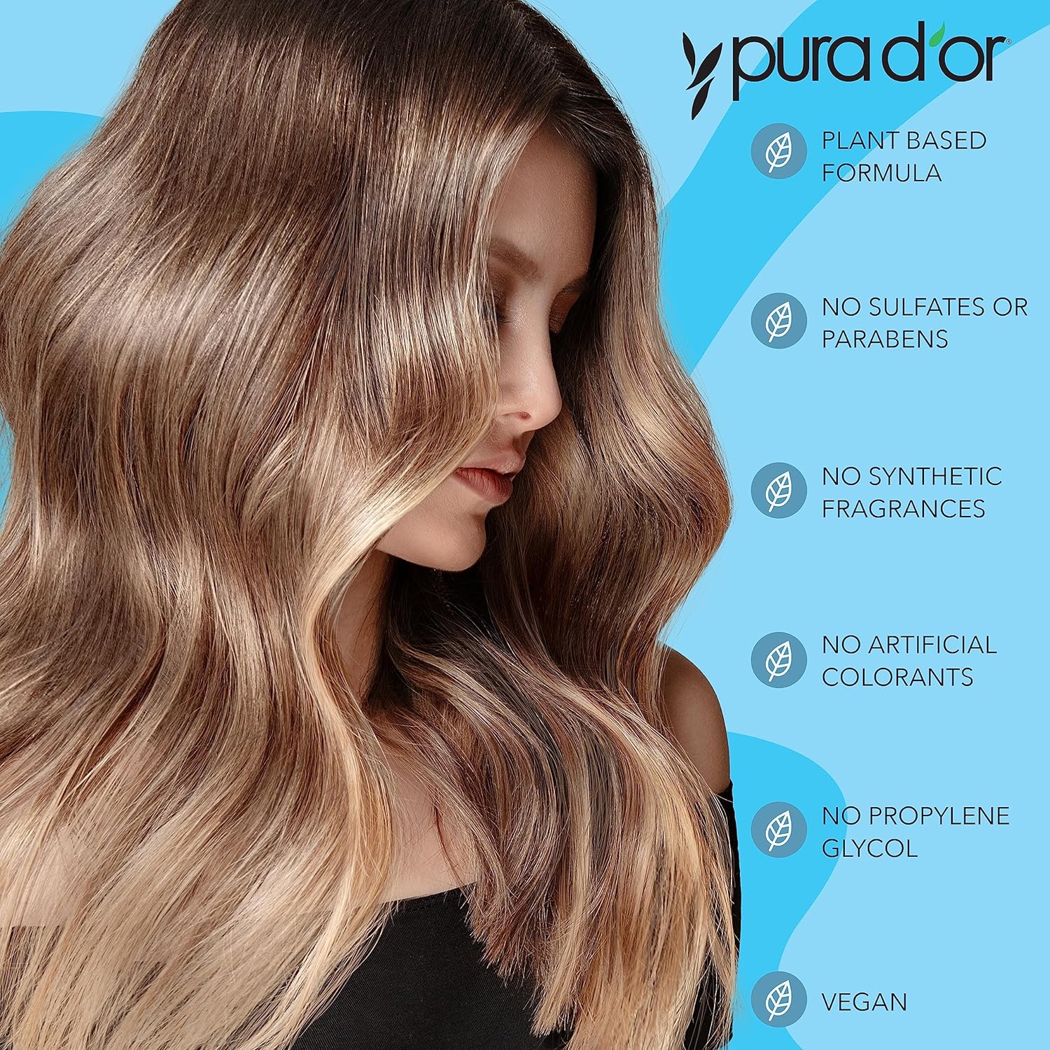 PURA D'OR Scalp Therapy Shampoo & Conditioner Duo — Long-Lasting Essential Oil Scent for Yoga Self-Care