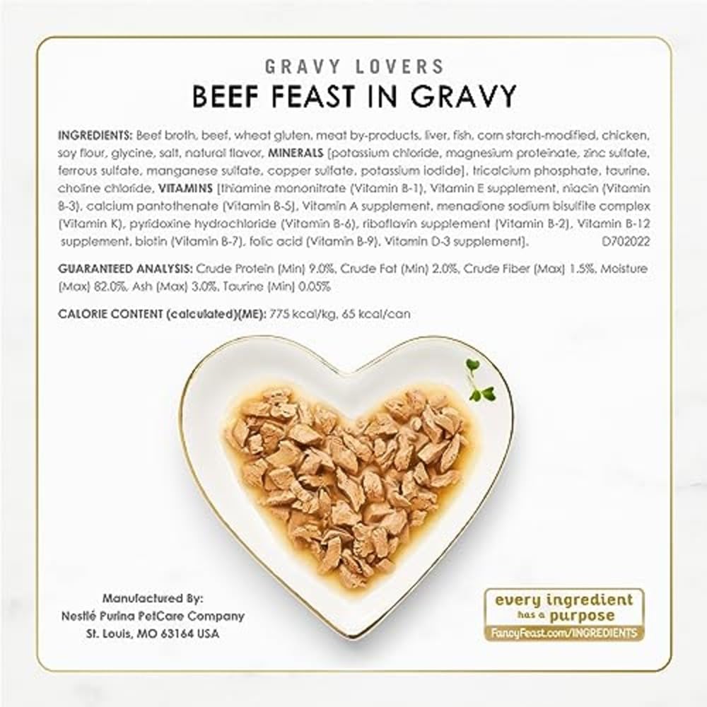 Purina Fancy Feast Gravy Lovers Wet Cat Food 30-Pack – Holiday Gift for Cat Lovers Who Pamper Their Pets