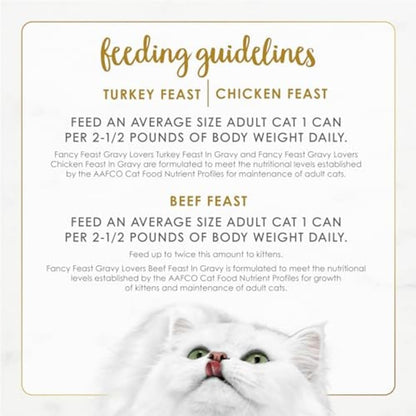 Purina Fancy Feast Gravy Lovers Wet Cat Food 30-Pack – Holiday Gift for Cat Lovers Who Pamper Their Pets