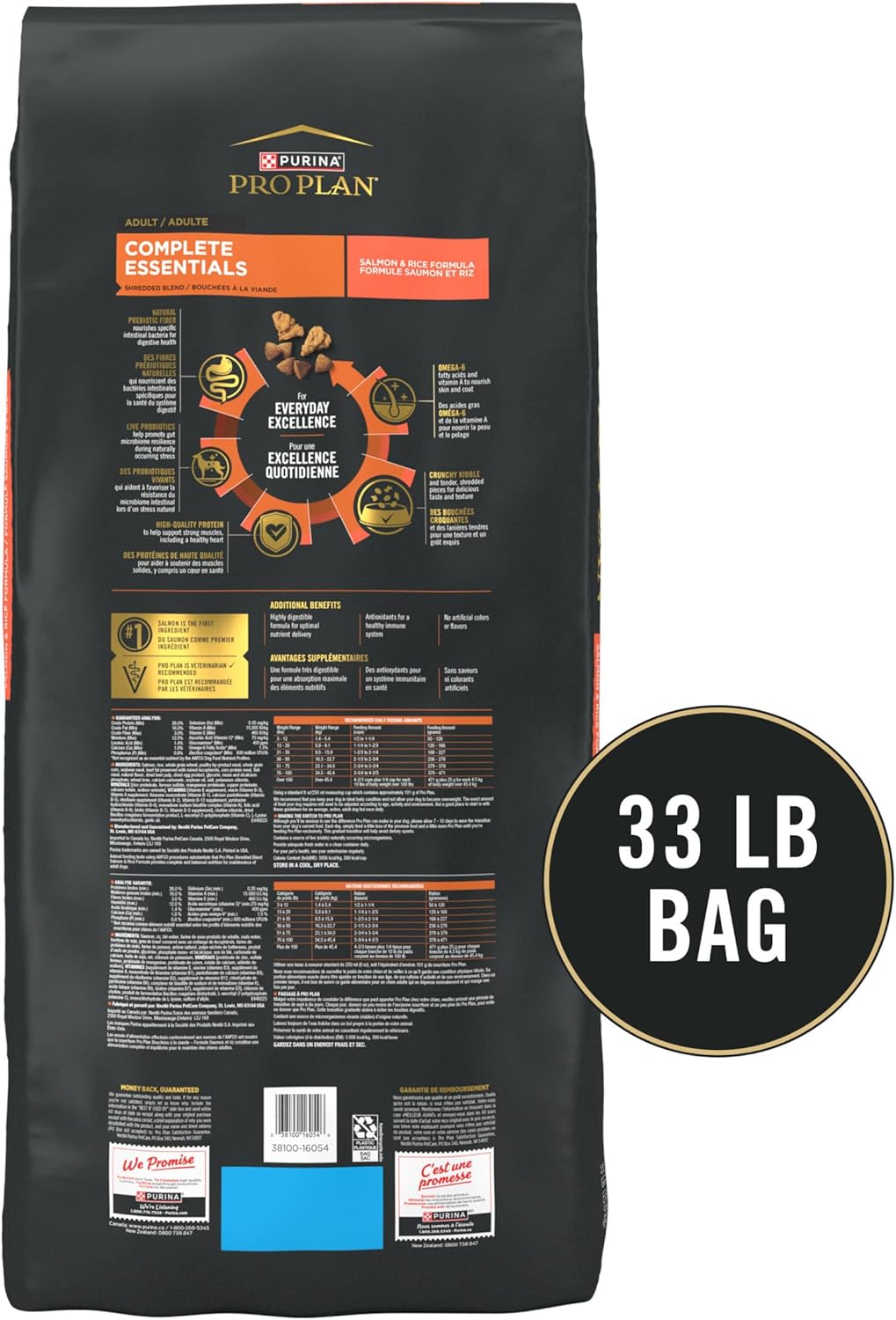 Purina Pro Plan Complete Essentials Salmon, Boutique-Tier Kibble for Discerning Dog Owners, 33 lb.