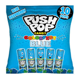 Push Pop Easter Blue Hard Candy Lollipops Safe Individually Wrapped Kids Candy for Easter Egg Hunt and Birthday Pinata Fillers, 10 Ct Blue Raspberry Bulk Pack