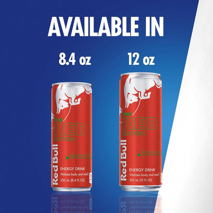 Red Bull Red Edition Watermelon Energy Drink – Late-Night Focus Drink for Remote Workstations