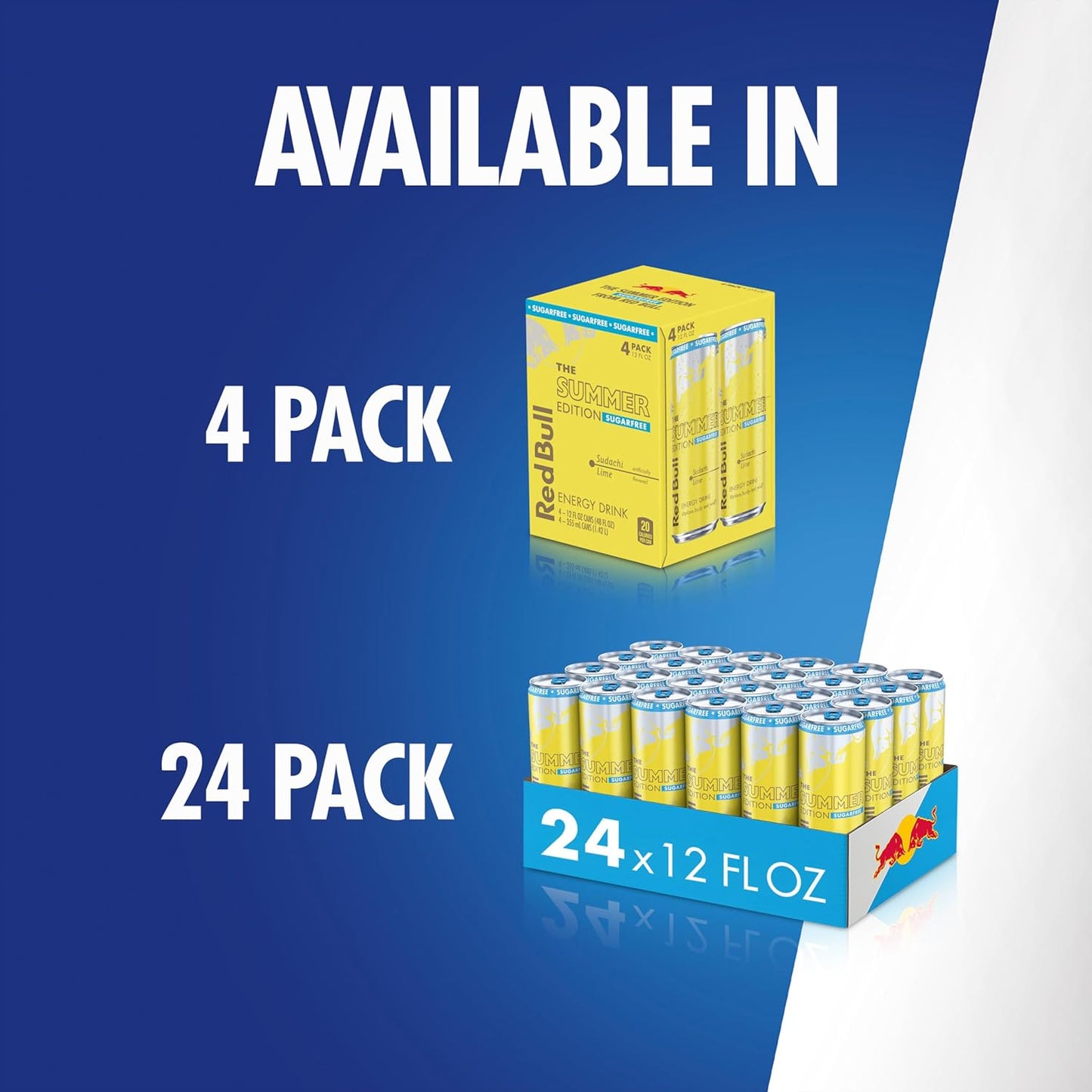 Red Bull Sugarfree Sudachi Lime Energy Drink – Portable Summer Adventure Fuel, 4 Pack
