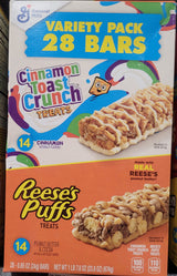 Reese's Puffs Cinnamon Toast Crunch Snack Bars – Pantry Treat for Kids and Lunch Boxes, 28 ct